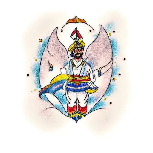 folk dance of Uttarakhand  tattoo design idea