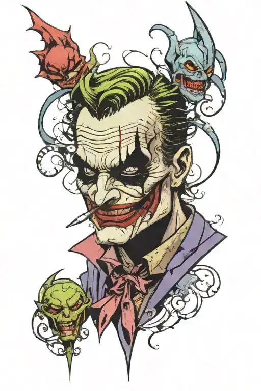 batman dark knight joker bane two face tattoo tattoo design idea