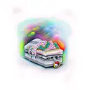 coffin tattoo design idea