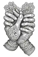 prayer hands holding tattoo design idea