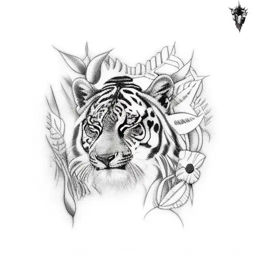 rainforest with animals  tattoo design idea