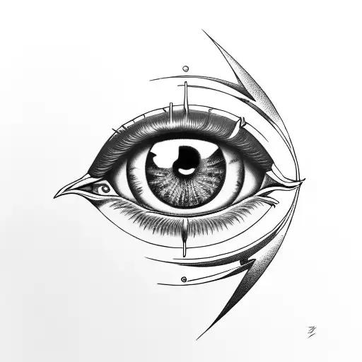 Osiris egipcian eye. blue eye. metallic style . 15mm focus  tattoo design idea