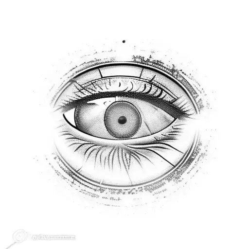 Osiris egipcia eye. blue eye. metallic style . 15mm focus  tattoo design idea