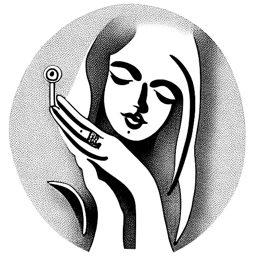 justice lady with scale tattoo design idea