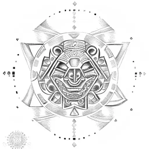 aztec calendar  tattoo design idea