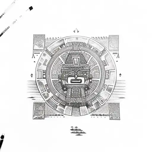 aztec calendar  tattoo design idea