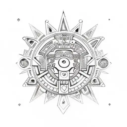 aztec calendar  tattoo design idea