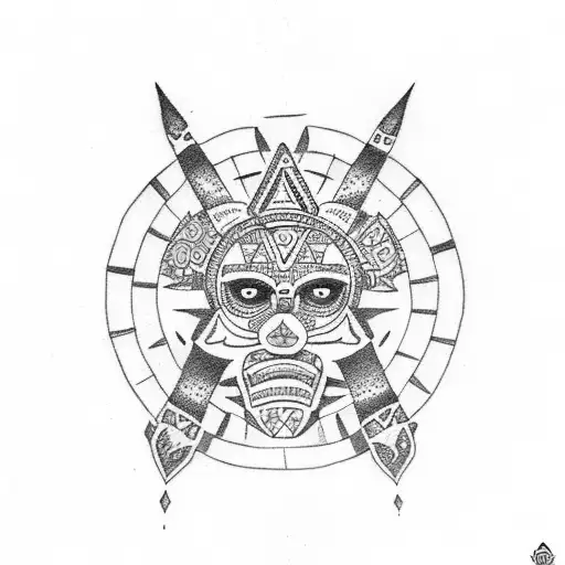 aztec calendar  tattoo design idea