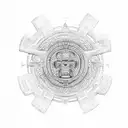 aztec calendar  tattoo design idea