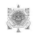 aztec calendar  tattoo design idea