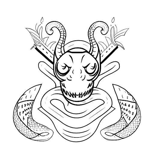 snake and dagger tattoo design idea