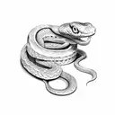 snake wrapped around a knife tattoo design idea
