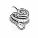 snake wrapped around a knife tattoo design idea