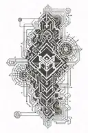 cyber sigilism style tattoo tattoo design idea