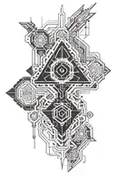 cyber sigilism style tattoo tattoo design idea