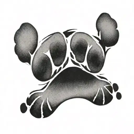 dog paw print tattoo design idea