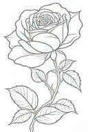 single rose with hidden date 12/22  tattoo design idea