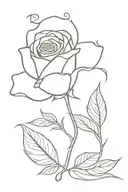 single rose with date 12/22  tattoo design idea