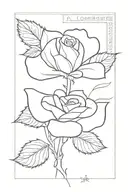 the date november 12th incorperated into a drawing of a single dainty rose on a stem  tattoo design idea