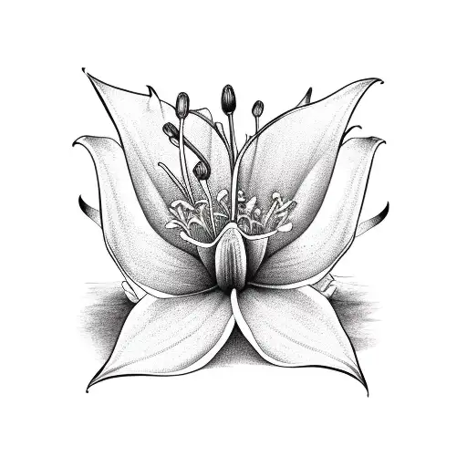 Lily In a short glass tattoo design idea