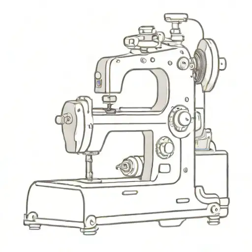 sewing machine cannon tattoo design idea