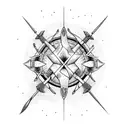 Virgo constellation with gladius sword tattoo design idea