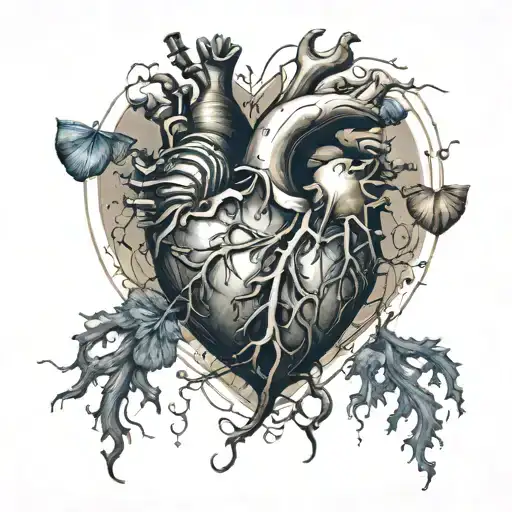 A heart broken and being rebuilt tattoo design idea