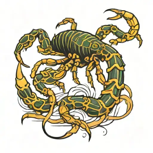 scorpion crawling tattoo design idea