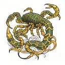 scorpion crawling tattoo design idea