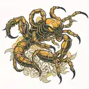scorpion crawling tattoo design idea