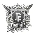 make fortnite logo and a text that says Jonathan on the top tattoo design idea