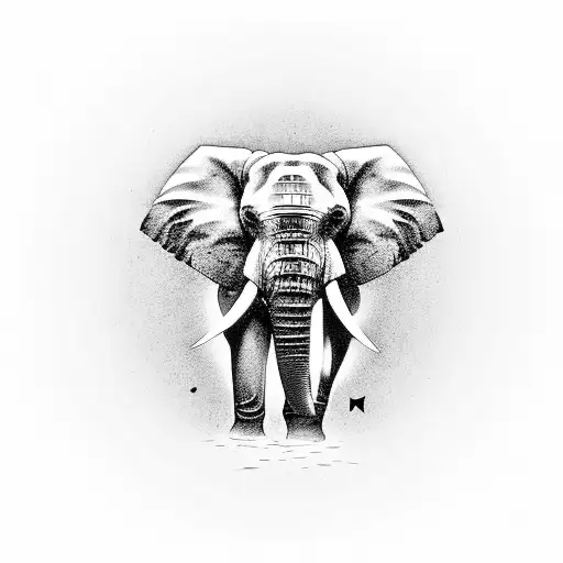 Elephant in hamza tattoo design idea