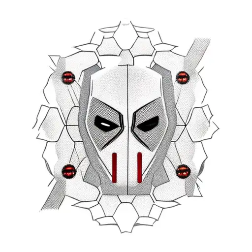 Deadpool riding a motorcycle through a honeycomb tunnel tattoo design idea