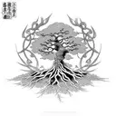 Tree roots tattoo design idea