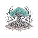 Tree roots tattoo design idea