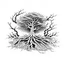 Tree roots tattoo design idea