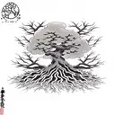 Tree roots tattoo design idea