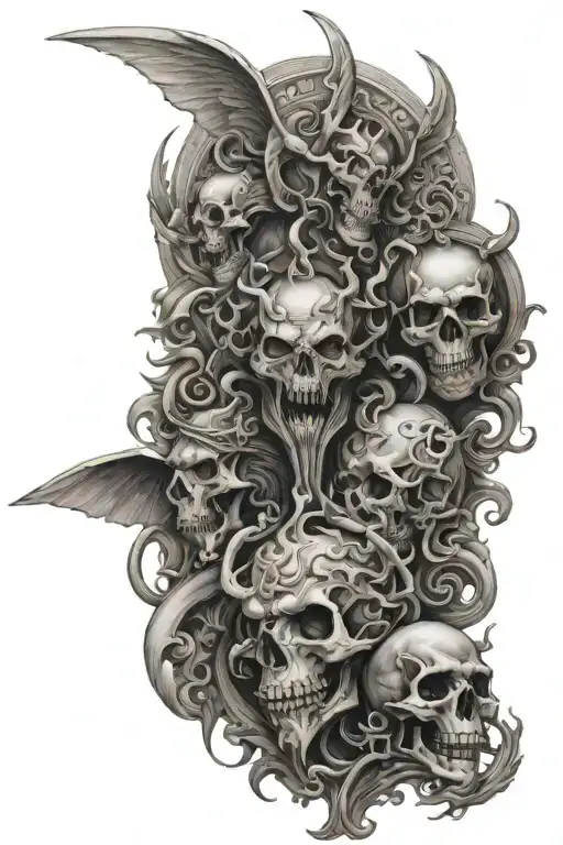 heaven vs hell tattoo design idea
