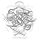 intertwined clarinet and walking stick tattoo design idea