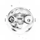 constelation with moons and Hecate tattoo design idea