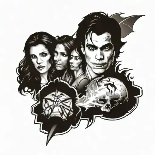 the vampire diaries themed tattoos inspired tattoo design idea