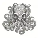 A tattoo design of an octopus inspired by Greek mythology and Viking runes tattoo design idea