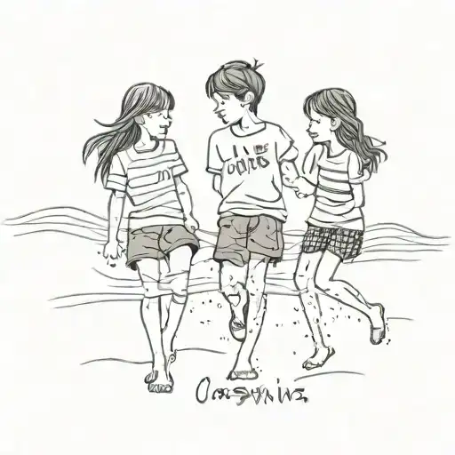 Beach, cousins, love, forever, connected tattoo design idea