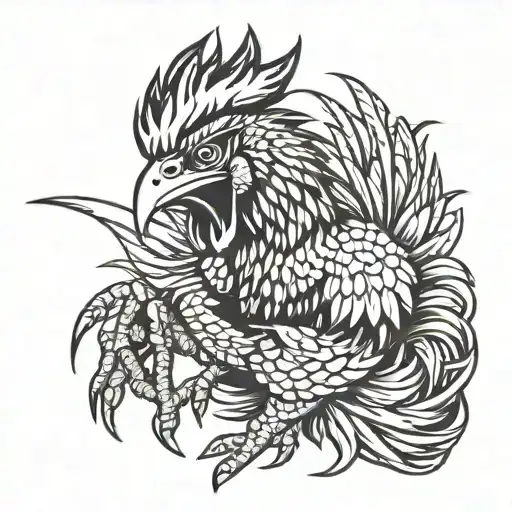 Gamecock mascot in a fierce battle pose tattoo design idea
