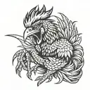 Gamecock mascot in a fierce battle pose tattoo design idea
