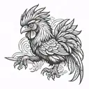 Gamecock mascot in a fierce battle pose tattoo design idea