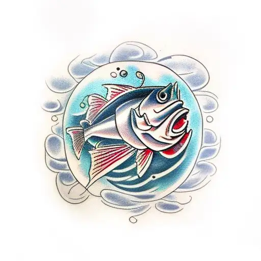 cod fish tattoo design idea