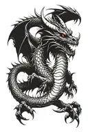 Dragon with claws tattoo design idea