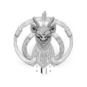 use syncopy company logo as template and put "kibisis"  tattoo design idea