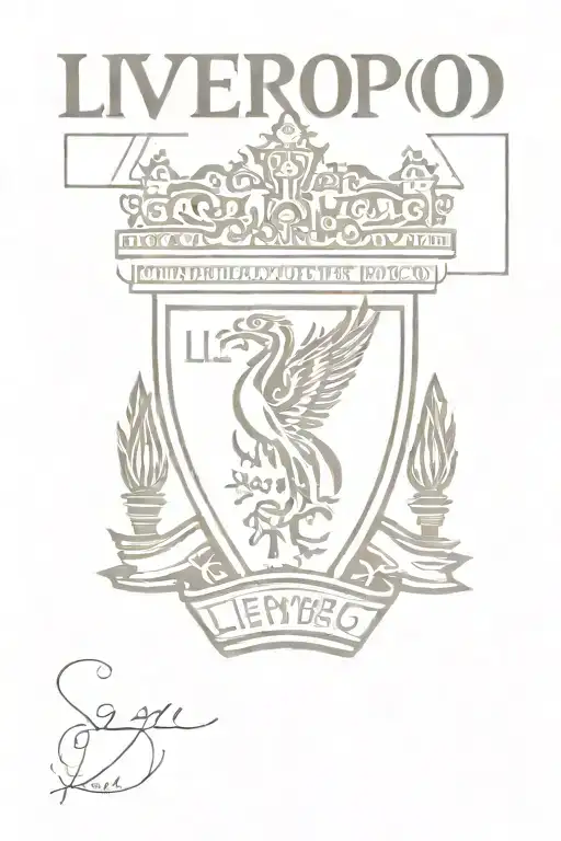 A minimalist tattoo of the Liverpool FC logo with ynwa quote tattoo design idea